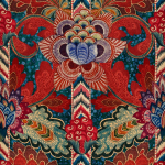 Mind The Gap PSYCHEDELIA WP20624 This colorway showcases cobalt blue, coral pink, crimson red, and d...