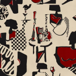 Mind The Gap ROUND MIDNIGHT WP20875 Taupe, Black, Burgundy