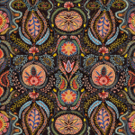 Mind The Gap SOUL SACRIFICE WP20630 Includes crimson red, emerald green, cobalt blue, on a deep black b...