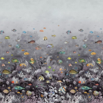  Ocean Life Mural - Grey Wallpaper TD0402-03