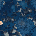 Mind The Gap THE CANTONESE GARDEN WP20588 Indigo blue, Light Blue, Midnight Blue, Peach