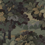 Today Interiors WOODLAND FOREST TR70101 Forest green, warm brown, and muted ochre trees create a rich, laye...
