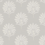 Today Interiors PALM TREES TR71008 White tree crowns on silver-grey create soft contrast, shimmer, and...