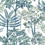 Today Interiors CASCADE TR71202 Tone-on-tone teals and soft greens on pale aqua create calm, subtle...