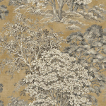 Today Interiors MAJESTIC TREES Grasscloth TR72005 Golden-toned grasscloth with intricate tree silhouettes and soft me...