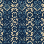 Mind The Gap VARANASI WP30099 Deep blue with contrasting cream and blue patterns for a striking l...