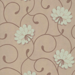 Osborne & Little Salome W5456-02 Pale blue flowers on cream.