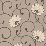 Osborne & Little Salome W5456-06 White flowers on cream.
