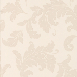 Osborne & Little Marivault W6015-03 Taupe leaf with metallic outline on cream background.