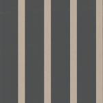 Osborne & Little Du Barry Stripe W6017-03 Gilver stripes set on a black background.