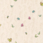 Osborne & Little Butterfly Meadow W6061-04 Green, blue, and pink butterflies amongst taupe foliage set on a pa...