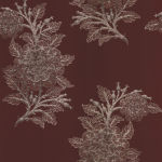 Osborne & Little Ajouré W6433-06 In holographic silver against delicately pearlised cranberry.