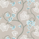 Osborne & Little Shiraz W6494-04 Pale linen, turquoise, white.