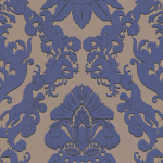 Matthew Williamson Pegasus W6540-05 Metallic blue with black shadows on taupe.
