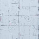 Osborne & Little Faenza Tile W7332-02 Grey blue tiles with metallic silver highlights