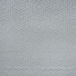 Osborne & Little Hexagon Trellis W7352-05 Shadowed trellis in metallic silver and ink on mid grey background