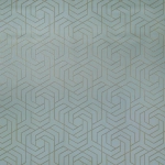 Osborne & Little Hexagon Trellis W7352-06 Shadowed trellis in metallic silver and grey on duck egg background