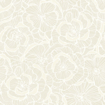 Today Interiors GRAPHIC BLOOM WH40805 Cream matte, white, and pearlescent floral blooms create a delicate...