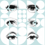 Mind The Gap Eyes and Circles WP20086 Black, Blue, White
