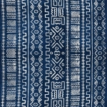 Mind The Gap Bogolanfini WP20267 Blue, White
