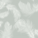 Today Interiors Shades of White Feather WS70802 Light stone grey background and white feathers.