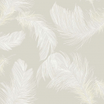 Today Interiors Shades of White Feather WS70808 White feathers with soft beige accents on a soft muted grey backgro...