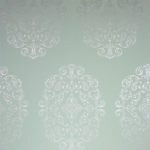 Osborne & Little Zecca W6180-03 Silver on pale mint.