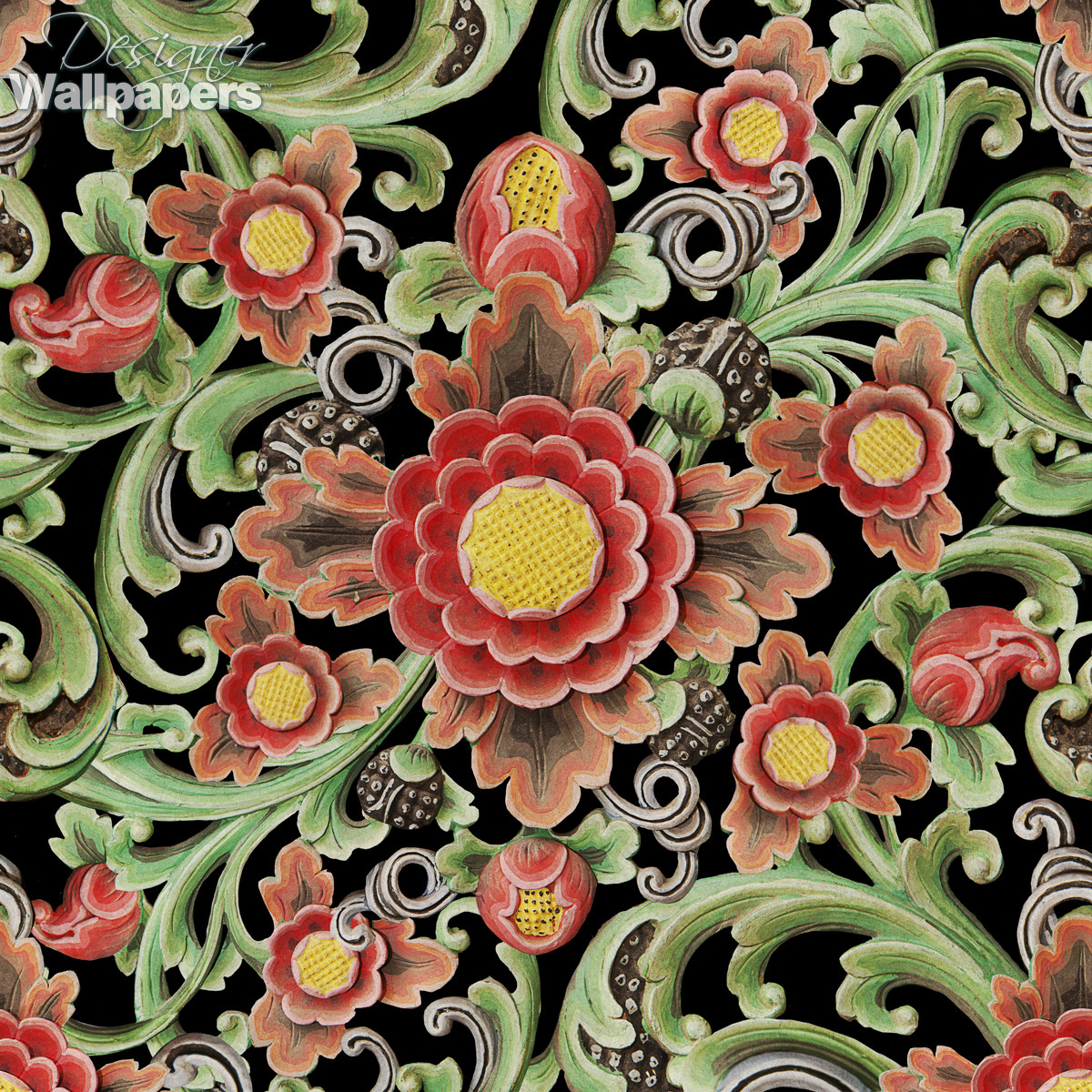 Floral pattern wall sale paper