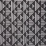 Designers Guild Kappazuri PDG1065/01 Graphite-  Pattern in metallic silver on black background