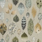 Designers Guild Tulsi PDG1060/02 Birch -Leaves in sage, cinnamon and moss on a light taupe background