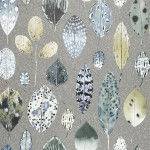 Designers Guild Tulsi PDG1060/03 Zinc -Leaves in indigo, sage, steel grey on a pewter background