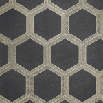 Designers Guild Zardozi PDG1064/03 Ivory -Trellis in metallic gold on burnished metallic charcoal back...