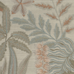 Jannelli & Volpi JARDIN TROPICAL JV-6803 Khaki green, taupe, terracotta, powder blue, pale grey on a natural...