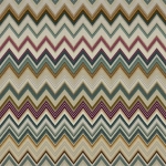 Missoni Home HAPPY ZIGZAG 10332 A harmonious blend of warm ochre, teal blues, and rich burgundy hues.