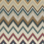 Missoni Home HAPPY ZIGZAG 10332 A harmonious blend of warm ochre, white, grey, brown, teal blues, a...