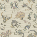 Missoni Home CONSTELLATIONS 10351 Vibrant collage of woven fabric fish in varied pastel and jewel tones