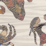 Missoni Home CONSTELLATIONS 10351 Vibrant collage of woven fabric fish in varied pastel and jewel tones