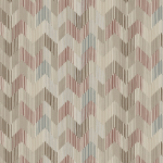 Missoni Home BETULLE 10524 Chevron zigzag pattern in warm blush and clay hues on a sandy beige...