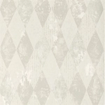 Designers Guild Arlecchino PDG1090/01 Ivory- Diamond pattern in ivory with discreet metallic silver highl...