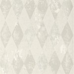 Designers Guild Arlecchino PDG1090/01 Ivory- Diamond pattern in ivory with discreet metallic silver highl...