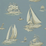 Ralph Lauren Down easter boats PRL5024/02 Boat wallpaper in cool, breezy blue.