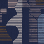 Jannelli & Volpi FORMA JV-7004 Peach pink, muted orange, chalk white, powder blue on blue metallic...