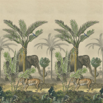 Designers Guild Palm trail scene 1 sepia PJD6007/01 Sepia