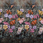 Designers Guild Tapestry flower PDG1153/02 Deep purple shades creating a dramatic effect.