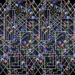 Christian Lacroix Fretwork garden panoramic PCL7053/02 PCL7053/02: Indigo Blue
