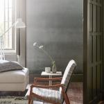 Designers Guild Shoshi PDG1163/04 Bold graphite grey transitioning to lighter greys, providing a mode...