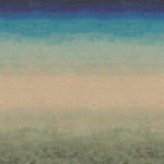 Designers Guild Scene aquarelle grasscloth PDG1182/01 Deep indigo transitioning to soft sandstone, creating a serene wate...