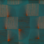 Jannelli & Volpi MAIKO JV-7540 Metallic teal background, satin red and matt purple grey lines