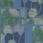 Armani Casa CAPRI 9613 A soft sky-blue background layered with subtle floral forms in deep...