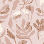 Marimekko KASVIO 25192 Dusty rose, soft pastel pink and cream